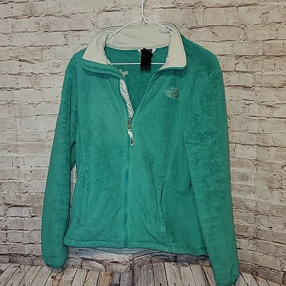 Spring green north face fleece jacket zip medium - Picture 1 of 7